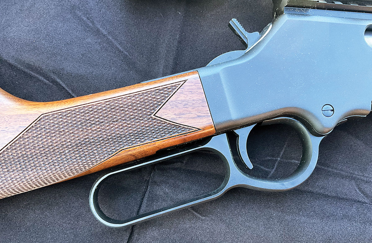 Wrist and forearm checkering provides a solid but comfortable grip.